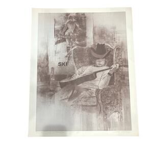 RARE Print 20x25 Jack O’Hara 1975 l/e Coke Guitar Cowboy Western Ski Babe AP